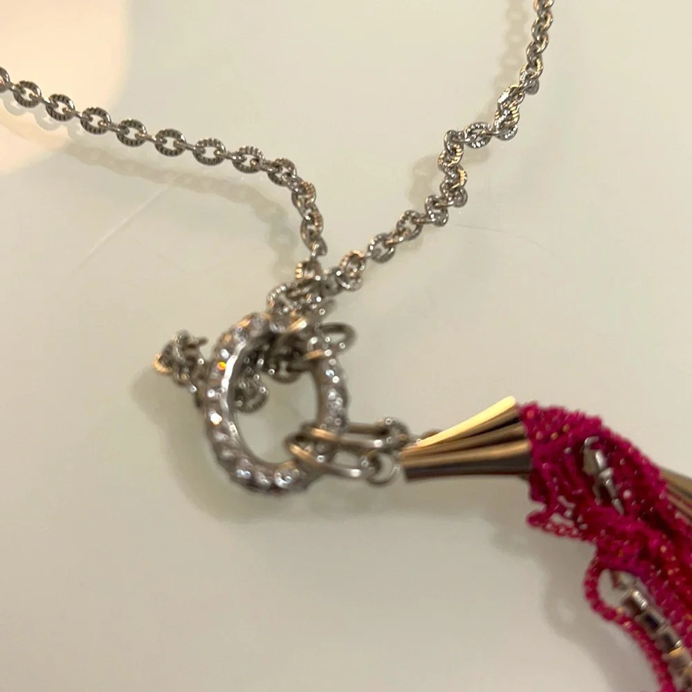 3x$25 ❤️ New York &Co Pink Tassel Chain Necklace ❤️ - Picture 9 of 11